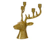 Bougeoir tête de cerf doré à poser pour 4 bougies