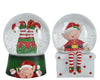 Boule à neige de Noël elfes joueurs - décoration à poser