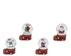 Boule à neige de Noël miniature sur bottine (assortiment de 4)