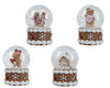 Boule à neige de Noël oursons mignons à poser (assortiment de 4)