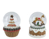 Boule à neige de Noël pâtissière enchantée – lot de 2