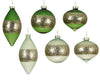 Assiettes Boules de Noël en verre transparent à paillettes, assortiment de 6