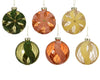 Boules de Noël en verre transparent avec motifs floqués assortis