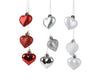 Coeurs de Noël à suspendre – assortiment brillant, mat et pailleté