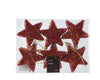 Étoiles de Noël rouges pailletées à suspendre (lot de 6)