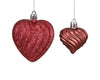 Lot de 2 coeurs de Noël scintillants à suspendre