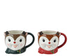Lot de 2 tasses cerf de Noël en dolomite
