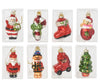 Lot de 8 mini suspensions de Noël en verre assortis