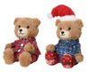Ours en peluche de Noël doux avec tenue festive (assortiment 2 modèles)