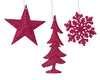 Suspensions de Noël scintillantes – étoile, sapin, flocon (lot de 3)